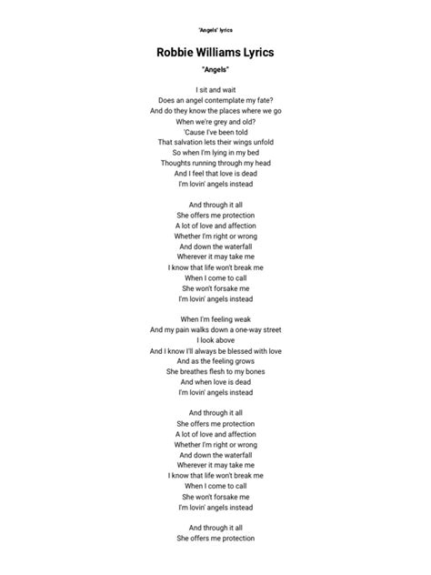 angel lyrics|angel lyrics robbie williams.